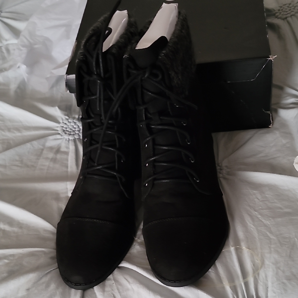 Torrid Black Lace-Up Women's Boots